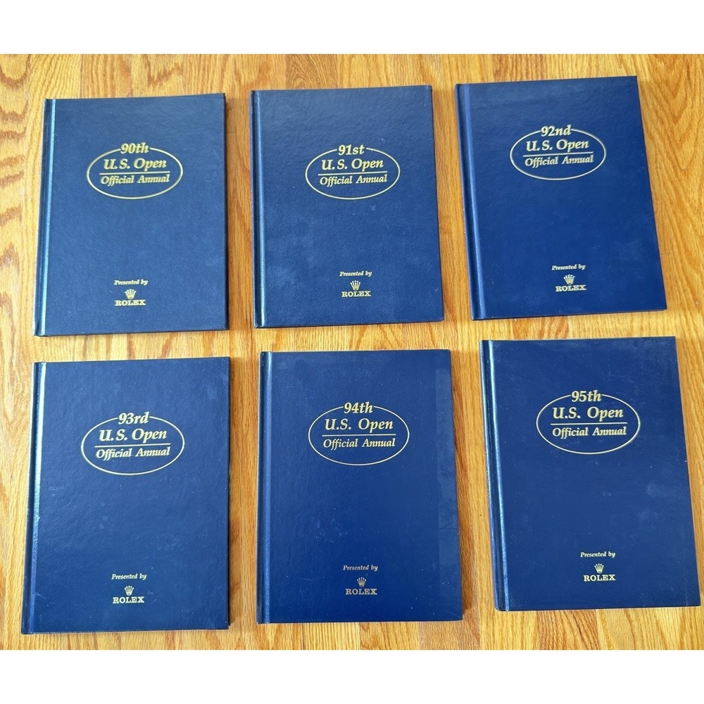 The US Open Official Annual Presented by Rolex (90th - 95th) 6 Vintage Book LOT